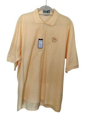 Descente Men's Size L Deer Creek Golf Club Polo Shirt Egyptian Cotton Maize NWT
